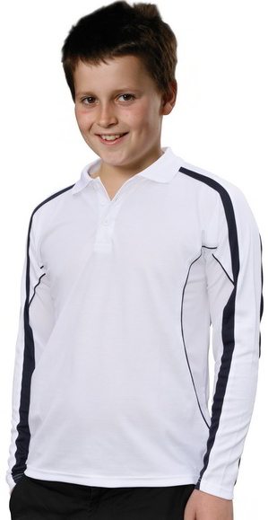 KIDS LONG SLEECE COOLDRY POLO SHIRTS